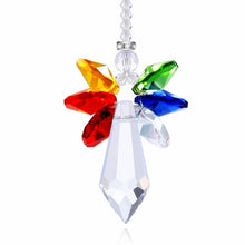 Load image into Gallery viewer, H&amp;D Crystal Guardian Angel Suncatcher Car Charm for Rear View Mirror Home Garden Hanging Decoration Gift (Chakra)