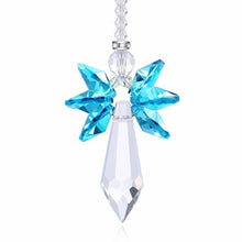 Load image into Gallery viewer, H&amp;D Crystal Guardian Angel Suncatcher Car Charm for Rear View Mirror Home Garden Hanging Decoration Gift (Chakra)
