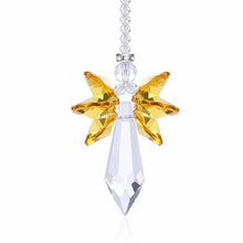 Load image into Gallery viewer, H&amp;D Crystal Guardian Angel Suncatcher Car Charm for Rear View Mirror Home Garden Hanging Decoration Gift (Chakra)