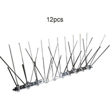 Load image into Gallery viewer, 12pcs 25cm Bird Repeller Environmentally Stainless Steel Pigeon Nails Anti-Bird Anti-Dove Spikes Bird Scarer Spikes Pest Control
